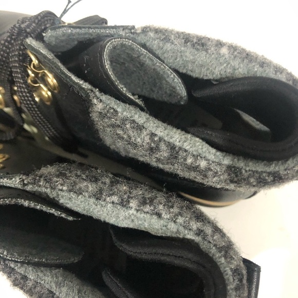 Cole Haan Nantucket Rugged Waterproof Hiker Black Wool Leather Boots Sz 7.5 - Picture 8 of 9